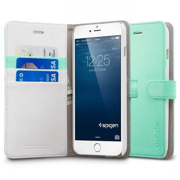 iPhone 6 Plus/6s Plus Kılıf, Spigen Wallet S Mint Green