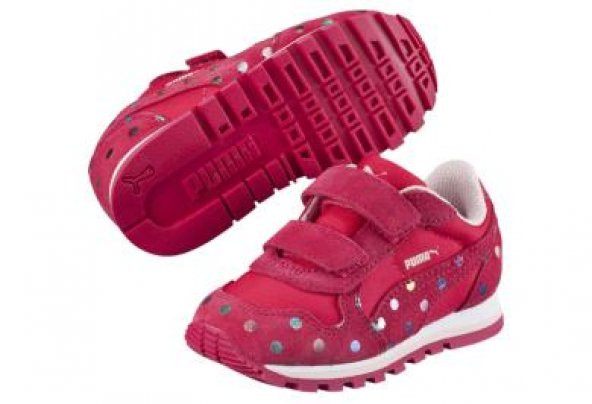 Puma St Runner Dotfetti V Kids Red- Çocuk Spor Ayakkabısı