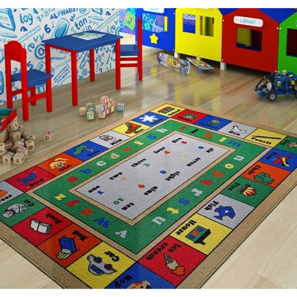 Confetti 200x290 Lesson Primary Anaokulu Kreş Çocuk Odası Oyun Halısı