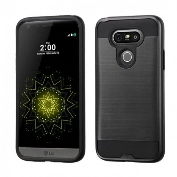 LG G5 Çift Katmanlı Korumalı Kılıf Siyah