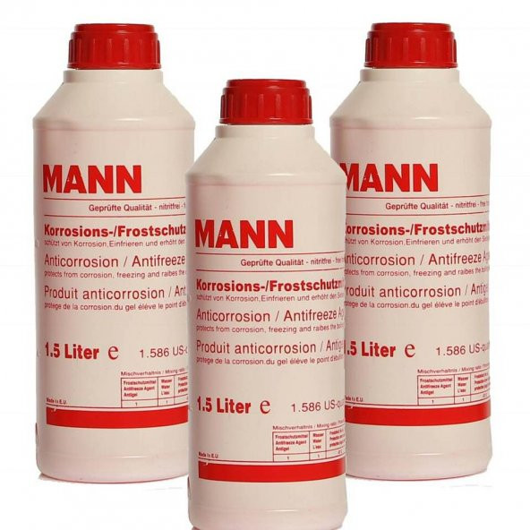 Mann Antifriz Organik Kırmızı G12 1.5 lt X 3 Adet= 4.5 lt 2020