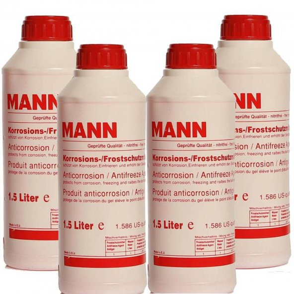 Mann Antifriz Organik Kırmızı G12 1.5 lt X 4 Adet= 6 lt