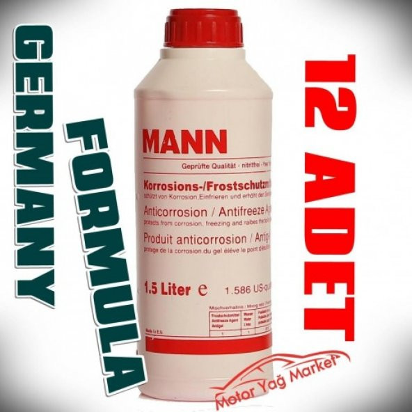 Mann Antifriz -37C Organik Kırmızı 1.5 Litre X 12 Adet