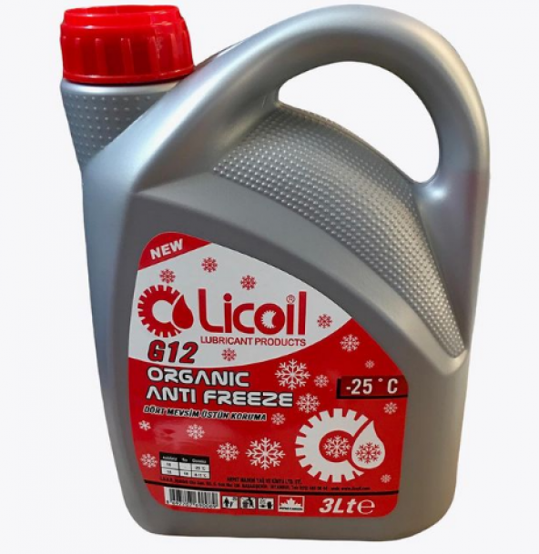 Licoil Antifriz G12 Kırmızı 3lt -25C (3kg-15kg-16kg mevcut)