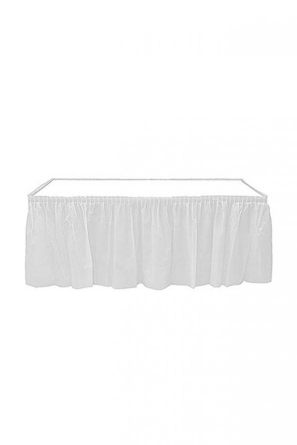 Roll-Up Plastik Masa Eteği Beyaz 75 x 426cm 1 Adet