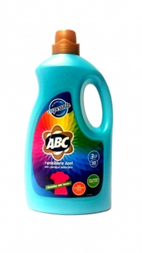 ABC Sıvı Çamaşır Deterjanı Renklilere Özel 50 Yıkama 3 lt