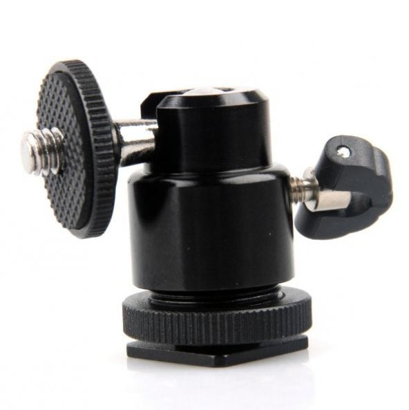 Tripod, Monopod ve Hot Shoe İçin Mini Kafa, Mini Ball Head - 2