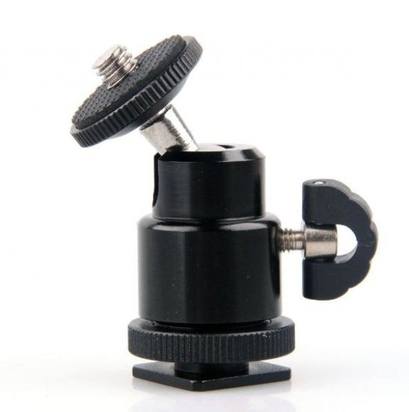 Tripod, Monopod ve Hot Shoe İçin Mini Kafa, Mini Ball Head - 3
