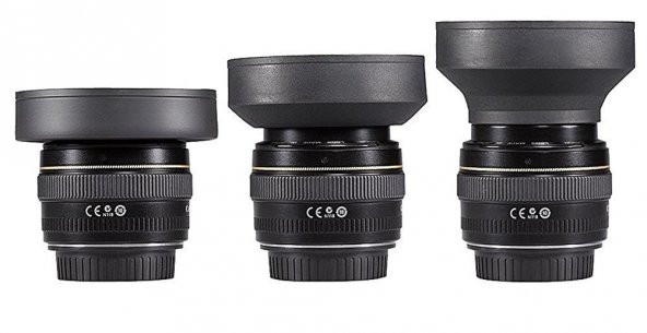 55mm ÜÇ KADEMELİ KAUÇUK LENS HOOD (Parasoley) - 4