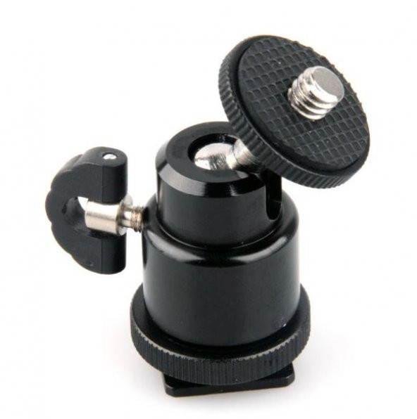 Tripod, Monopod ve Hot Shoe İçin Mini Kafa, Mini Ball Head - 6