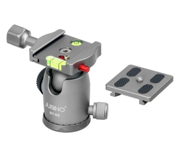 JUSINO BT-02 Profesyonel Tripod Kafası Aluminyum Gümüş Renk - 2