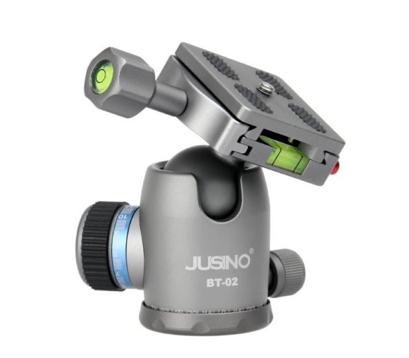 JUSINO BT-02 Profesyonel Tripod Kafası Aluminyum Gümüş Renk - 6