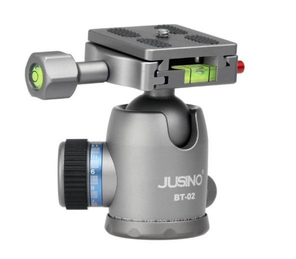 JUSINO BT-02 Profesyonel Tripod Kafası Aluminyum Gümüş Renk - 9