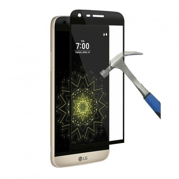 LG G5 3D Cam Ekran Koruyucu Tam Kapama Ekran Koruyucu Siyah