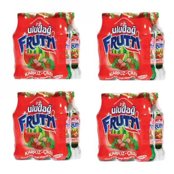 Uludağ Frutti Karpuz Çilek Aromalı Gazlı İçecek 24x200Ml
