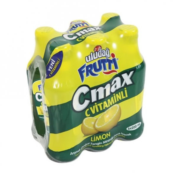 Uludağ Frutti C Max Vitaminli Limon Aromalı Gazlı İçecek 6x200Ml