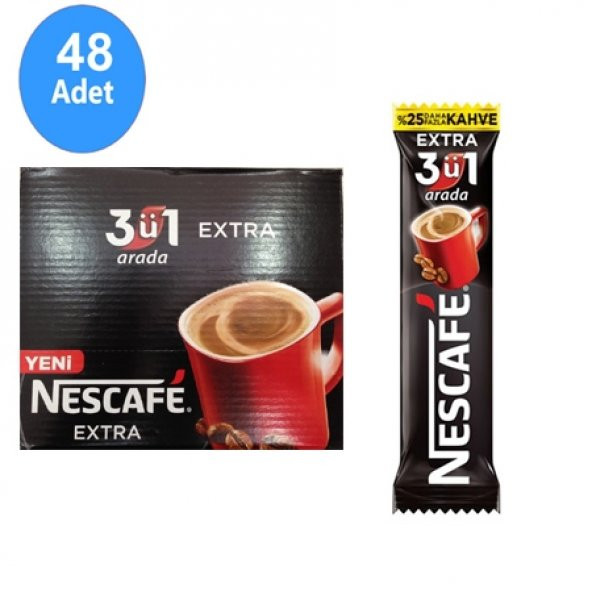 Nescafe 3 Ü 1 Arada Extra 17Gr x 48 Adet Ücretsiz Kargo