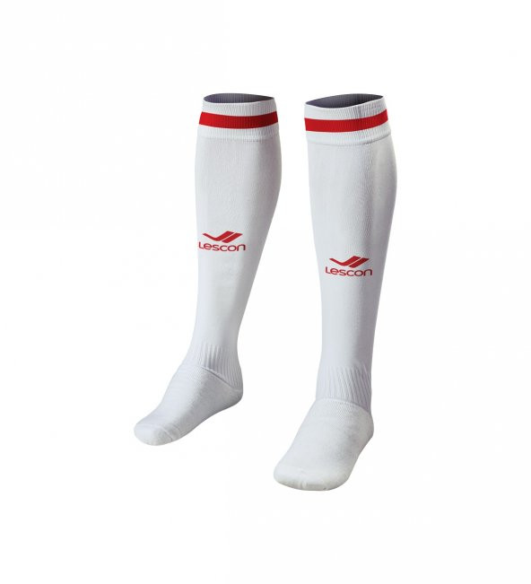 Lescon La-2172 Beyaz Kırmızı Futbol Çorabı 40-45 Numara