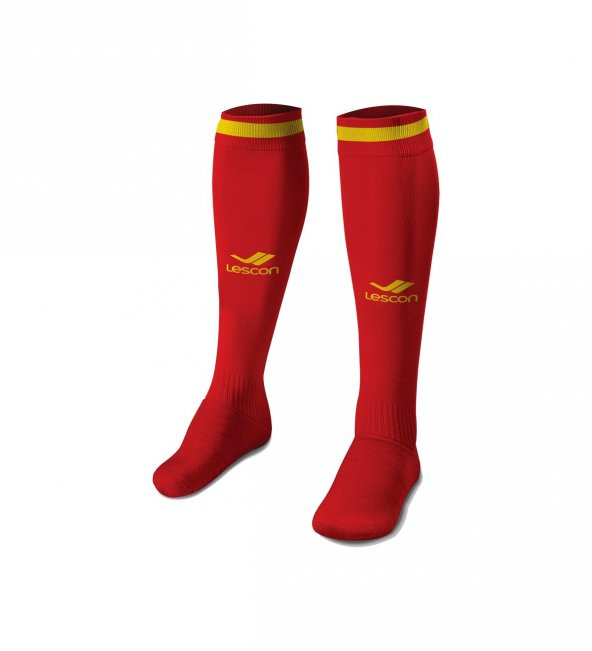 Lescon La-2172 Kırmızı Sarı Futbol Çorabı 40-45 Numara