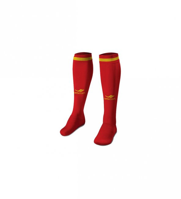 Lescon La-2172 Kırmızı Sarı Futbol Çorabı 36-39 Numara