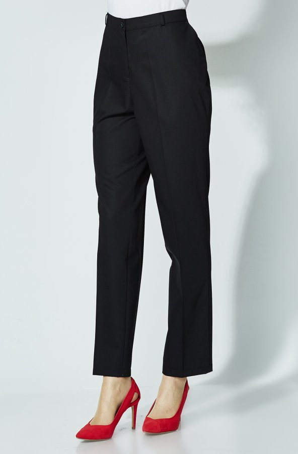 SORALLİNE BÜYÜK BEDEN CEPLİ NORMAL BEL PANTALON BAYAN 1660 SİYAH - 4