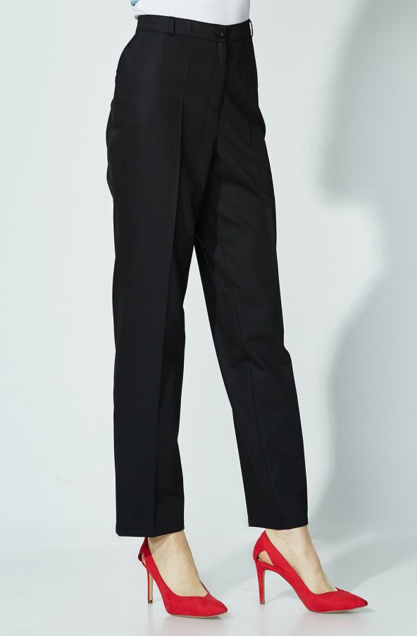 SORALLİNE BÜYÜK BEDEN CEPLİ NORMAL BEL PANTALON BAYAN 1660 SİYAH - 5