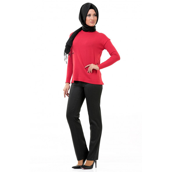 KADIN KLASİK PANTALON CEPLİ SORALLİNE 1641 ANTRASİT - 2