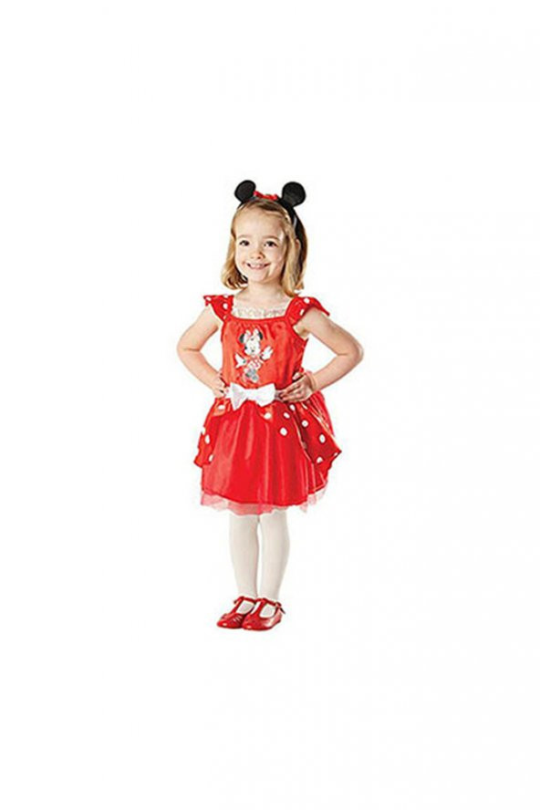 Minnie Kırmızı Çocuk Kostüm 3-4 Yaş 1 Adet