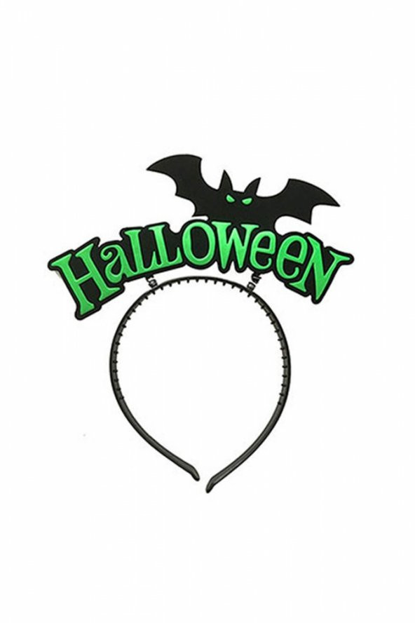 Cadılar Bayramı -  Halloween Yarasa Yeşil Parti Taç 1 Adet