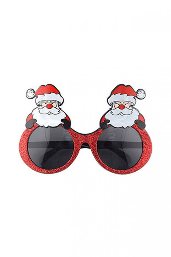 Noel Baba Kırmızı Simli Gözlük 1 Adet