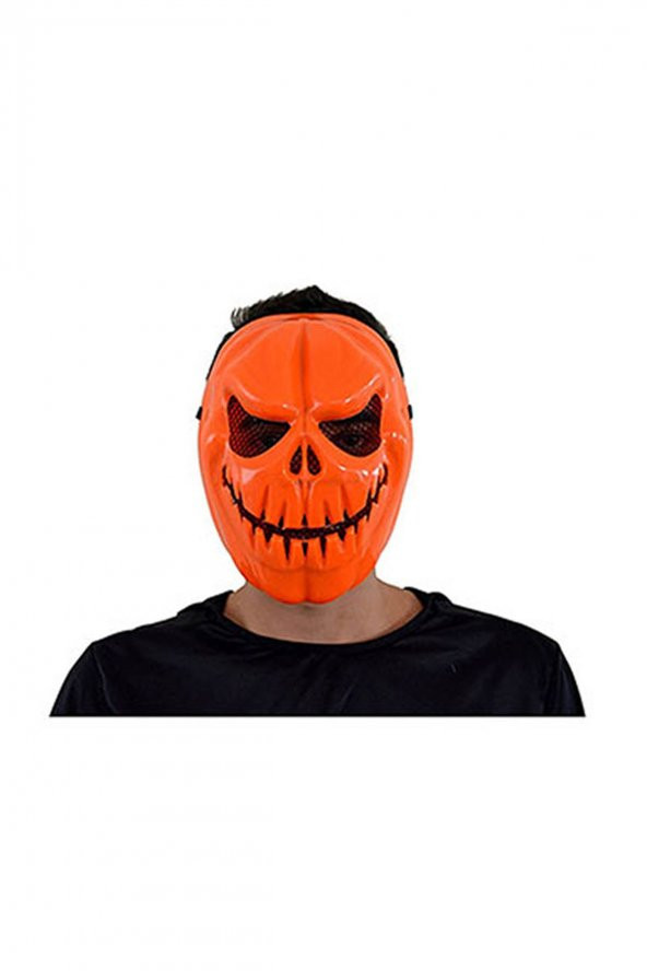 Cadılar Bayramı-Halloween Turuncu Kurukafa Maske