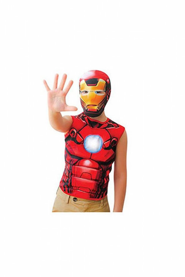 Iron Man Kısa Kollu Çocuk Kostüm 10-12 Yaş 1 Adet