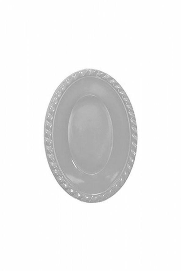 Roll-Up Plastik Oval Kase Gümüş 12 x 17cm 8li