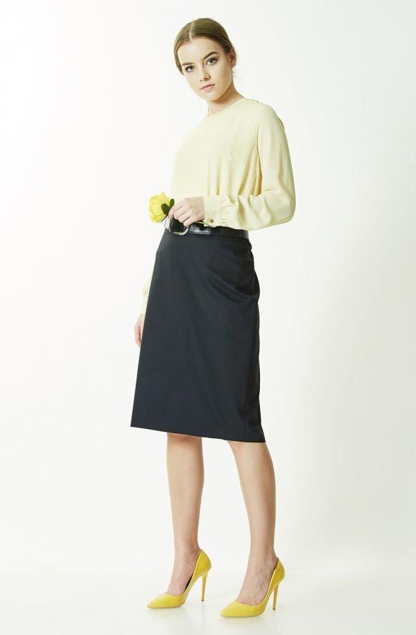 BAYAN BUYUK BEDEN DAR ETEK 70 CM BOYUNDA SORALLİNE 747 LACİVERT