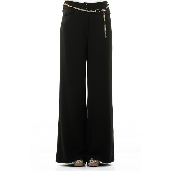 BAYAN BOL PANTALON ABİYE 1694 SİYAH SORALLİNE - 2