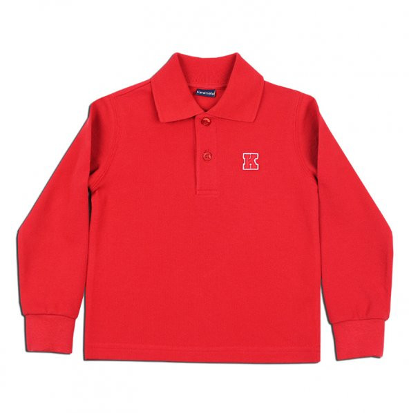 Uzun Kollu Polo Pike T-Shirt Kırmızı