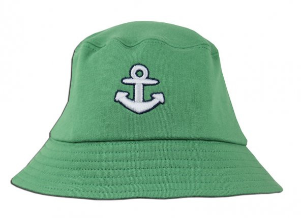 Çapa Nakışlı Şapka Yeşil