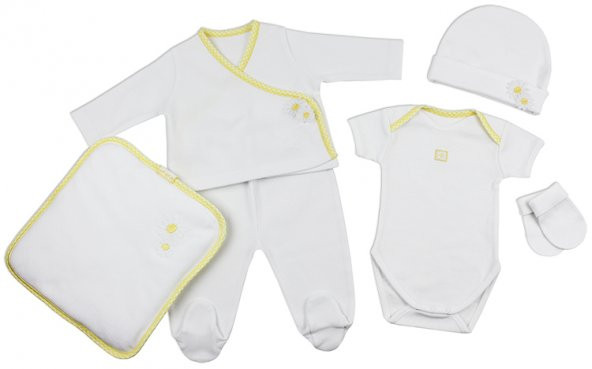 Bebe Set Beyaz/Sarı