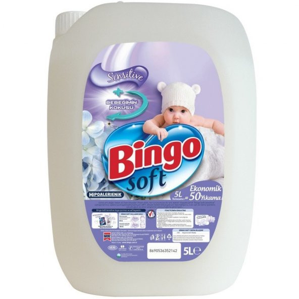 Bingo Soft Yumuşatıcı Sensitive 5 Lt