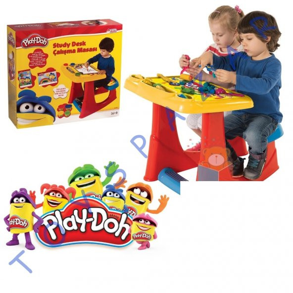 Çocuk Ders Çalışma Masası Eğitici 22 Parça Play-Doh Masa Sandalye