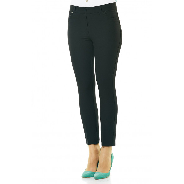 BAYAN PANTALONRİVETLİARKA CEPLİDAR PAÇALYCRALI KUMAŞ..1689 SİYAH SORALLİNE - 3