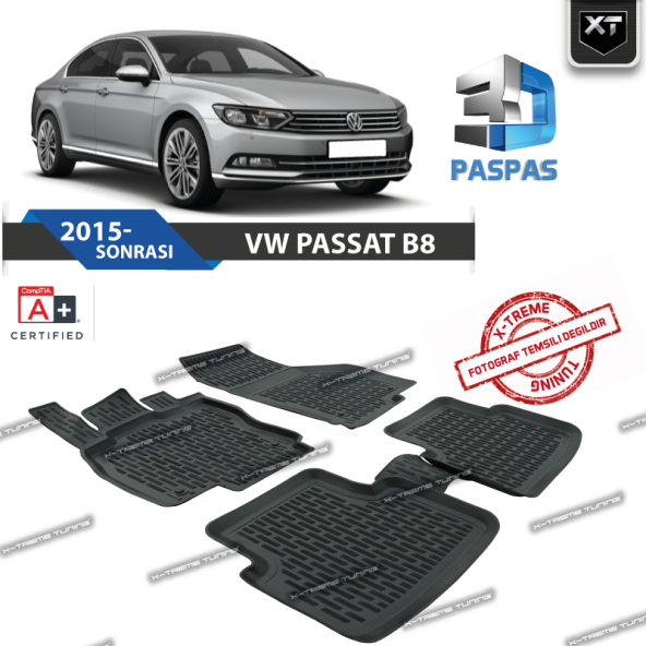 VW Passat B8 2015- Sonrası XT 3D Havuzlu Paspas