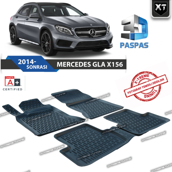 Mercedes GLA X156 XT 3D Havuzlu Paspas 2014- Sonrası
