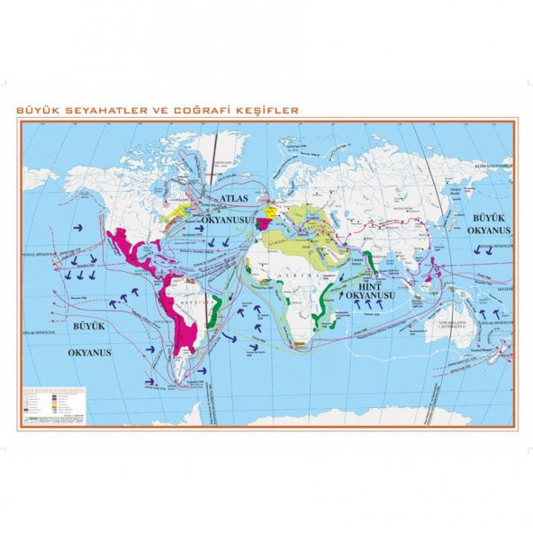 Büyük Seyahatler ve Coğrafi Keşifler Haritası(70x100cm)