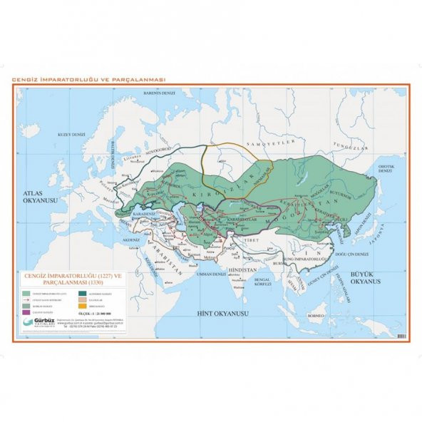 Cengiz İmparatorluğu ve Parçalanması Haritası