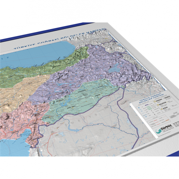 Kabartma Türkiye Bölgeler Haritası
