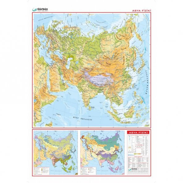 Asya Fiziki Haritası 70x100cm