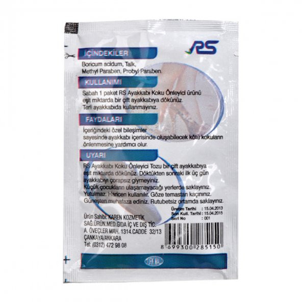 Ayak Kokusu Önleyici Toz 10 Gr Paket - 5