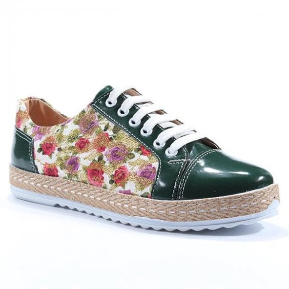 Nexs Günlük Rugan Çiçekli Simli Ayakkabı