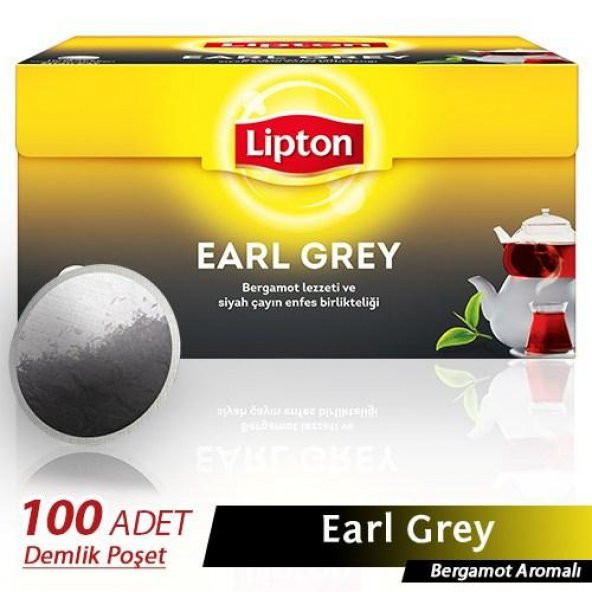 Lipton Earl Grey Demlik Poşet Çay 100lü*500 Gr Küp Şeker Hediyel